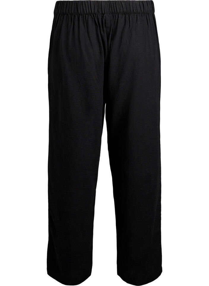 Lockere Hose aus Leinen und Viskose, Schwarz, Packshot image number 1