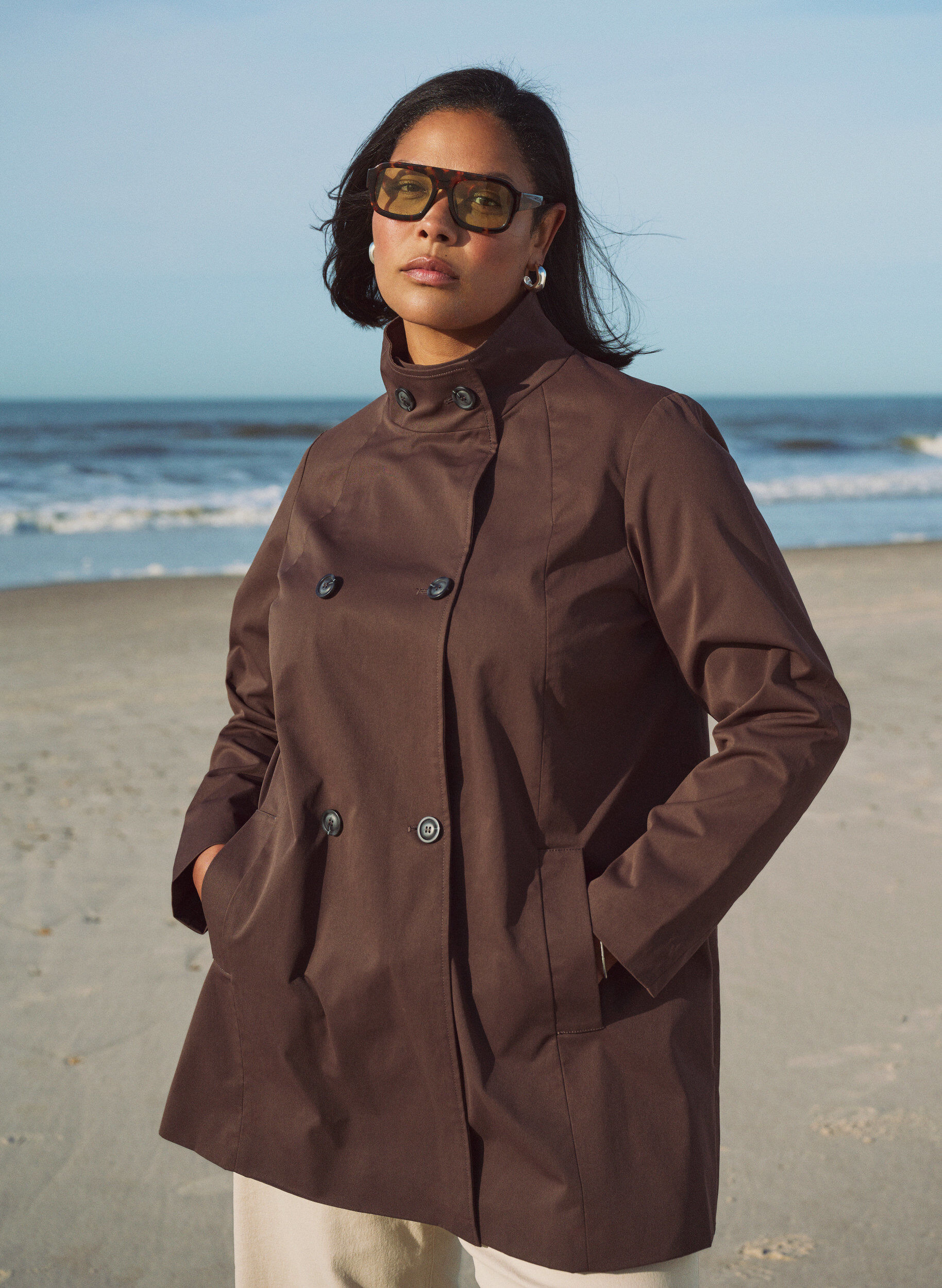 Fr&uuml;hlingsjacke aus wasserabweisendem Material mit A-Linie