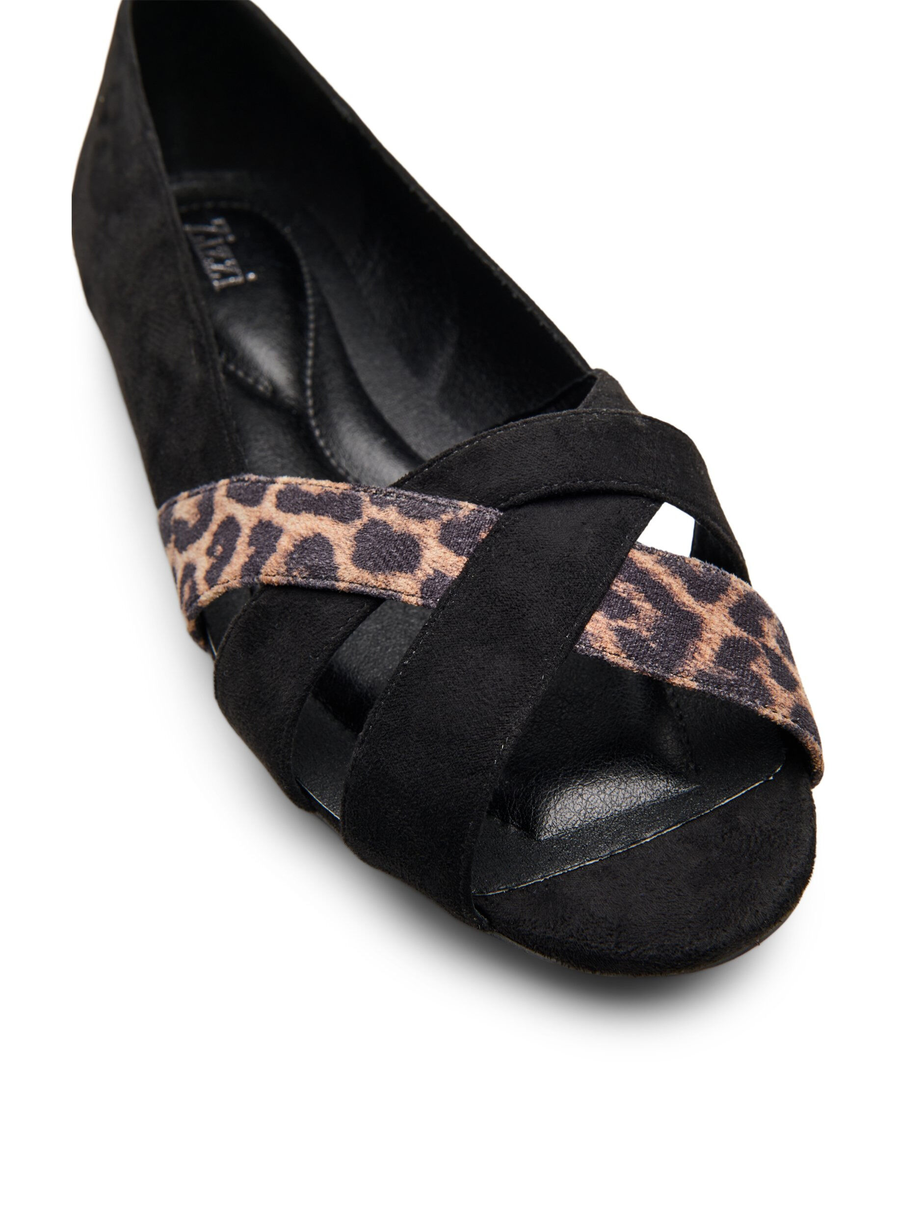 Zizzi Extra-Weite - Spitze Ballerinaschuhe, Schwarz, Packshot image number 3
