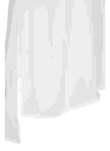 Langärmeliges Hemd mit V-Ausschnitt, Bright White, Packshot image number 3