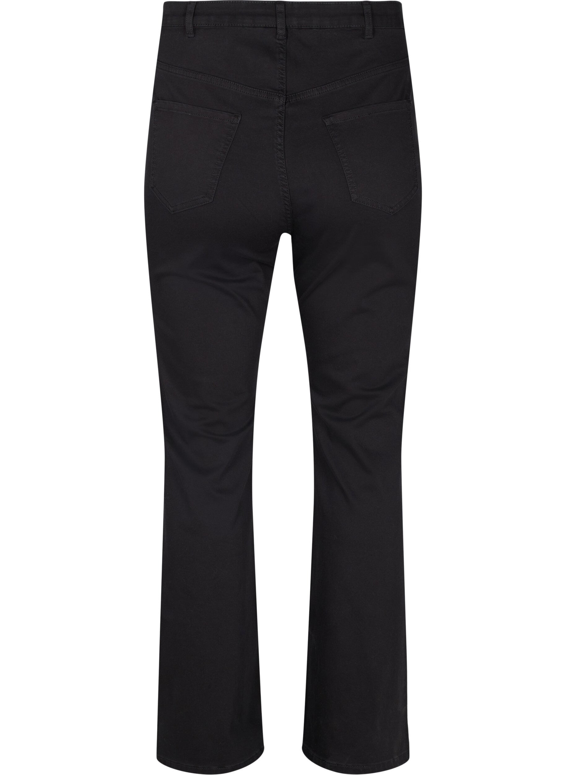 Zizzi Flared Jeans mit extra hoher Taille, Schwarz, Packshot image number 1