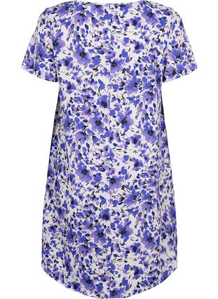 Bedrucktes Kleid mit kurzen Ärmeln, Purple Small Flower, Packshot image number 1
