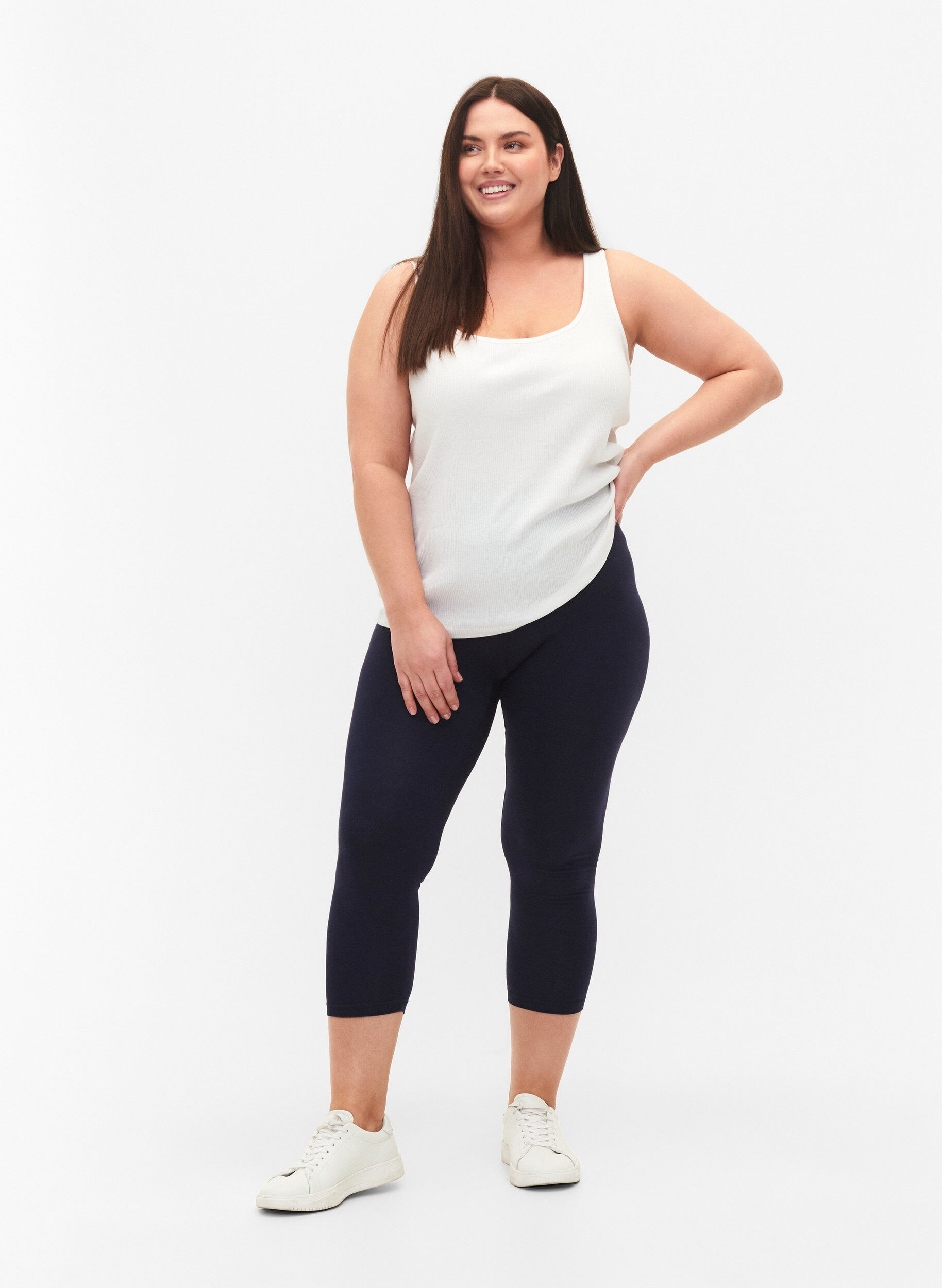 ZizziBasic 3/4-Leggings aus Viskose, Blau, Model image number 1