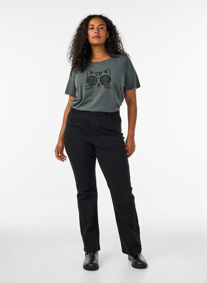 T-Shirt mit Print, Gr&uuml;n, Model image number 1