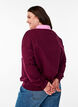 Sweatshirt aus Bio-Baumwolle mit Kragen und Kontrastprint, Dunkles Bordeaux, Model image number 2