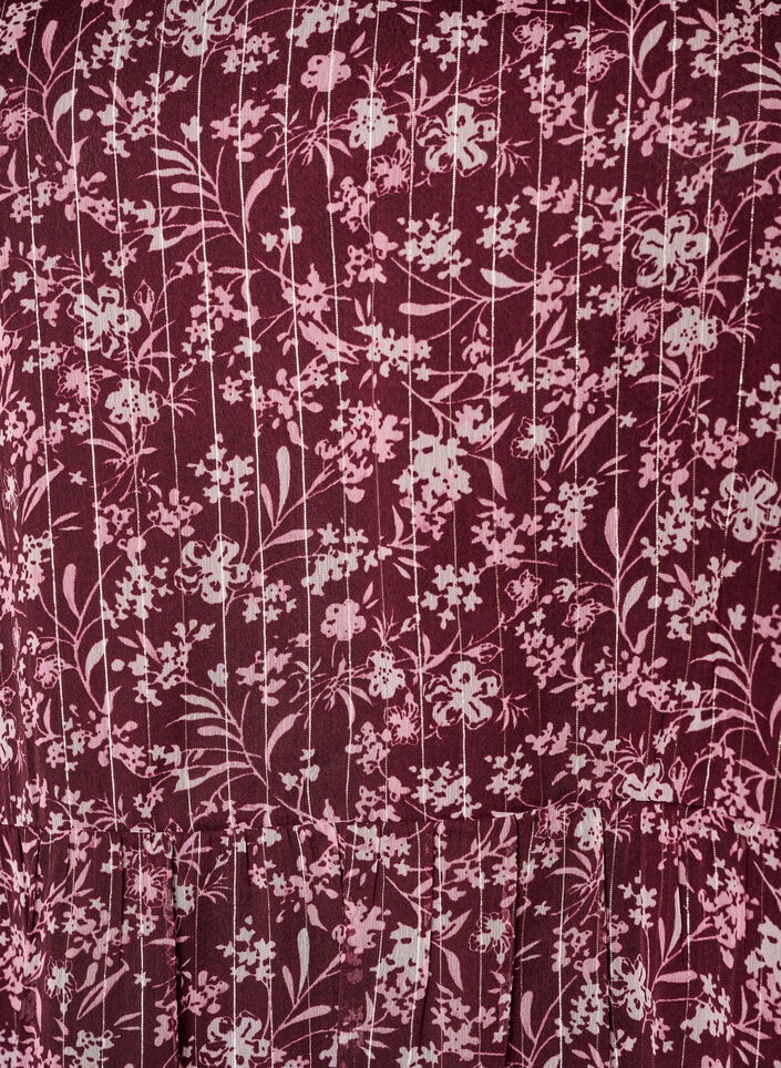 Tunika mit Blumenmuster und Glitzerf&auml;den, Rot, Packshot image number 2