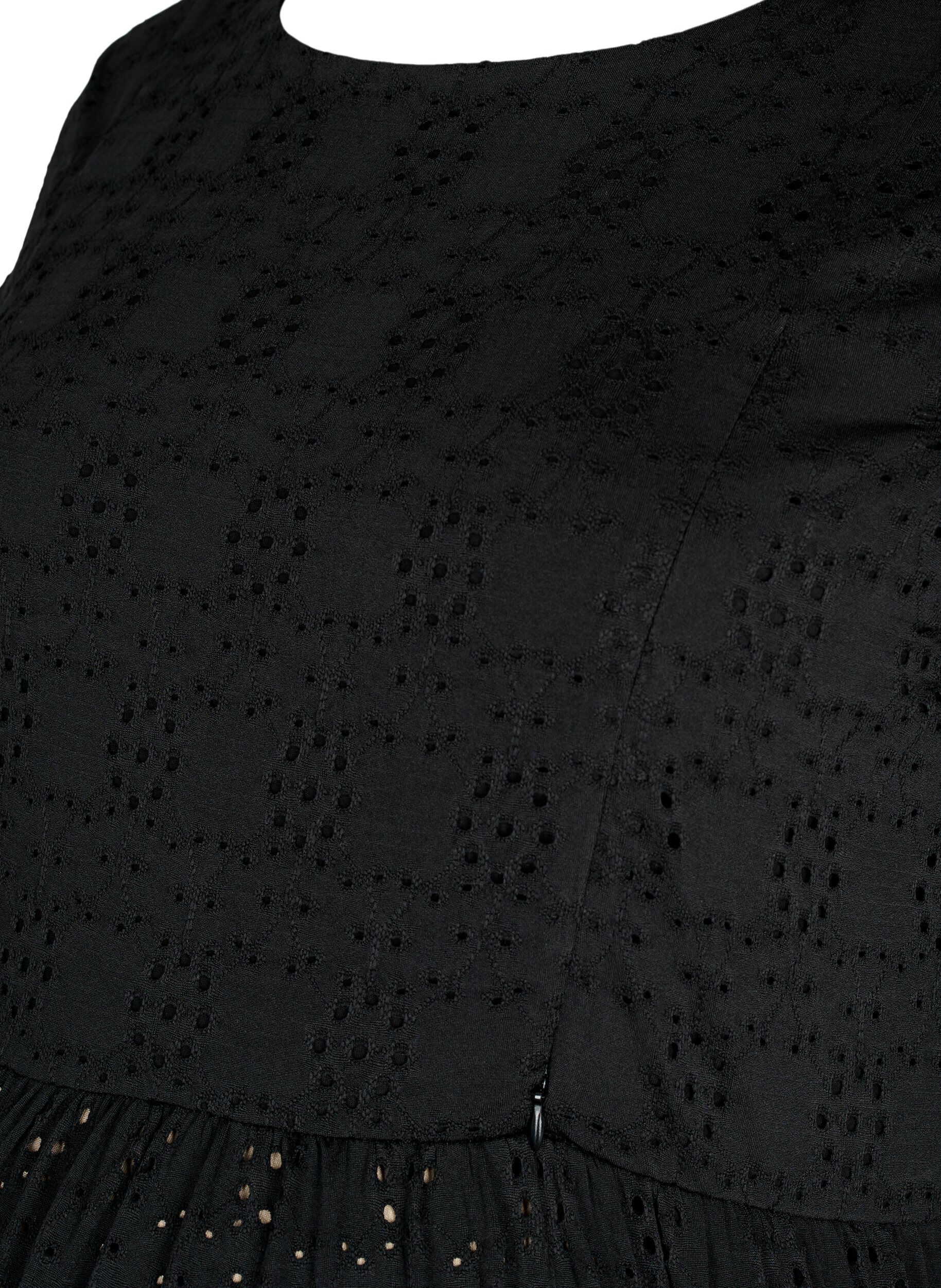 Zizzi Schwangerschaftskleid aus Broderie anglaise mit Stillfunktion, Black, Packshot image number 2