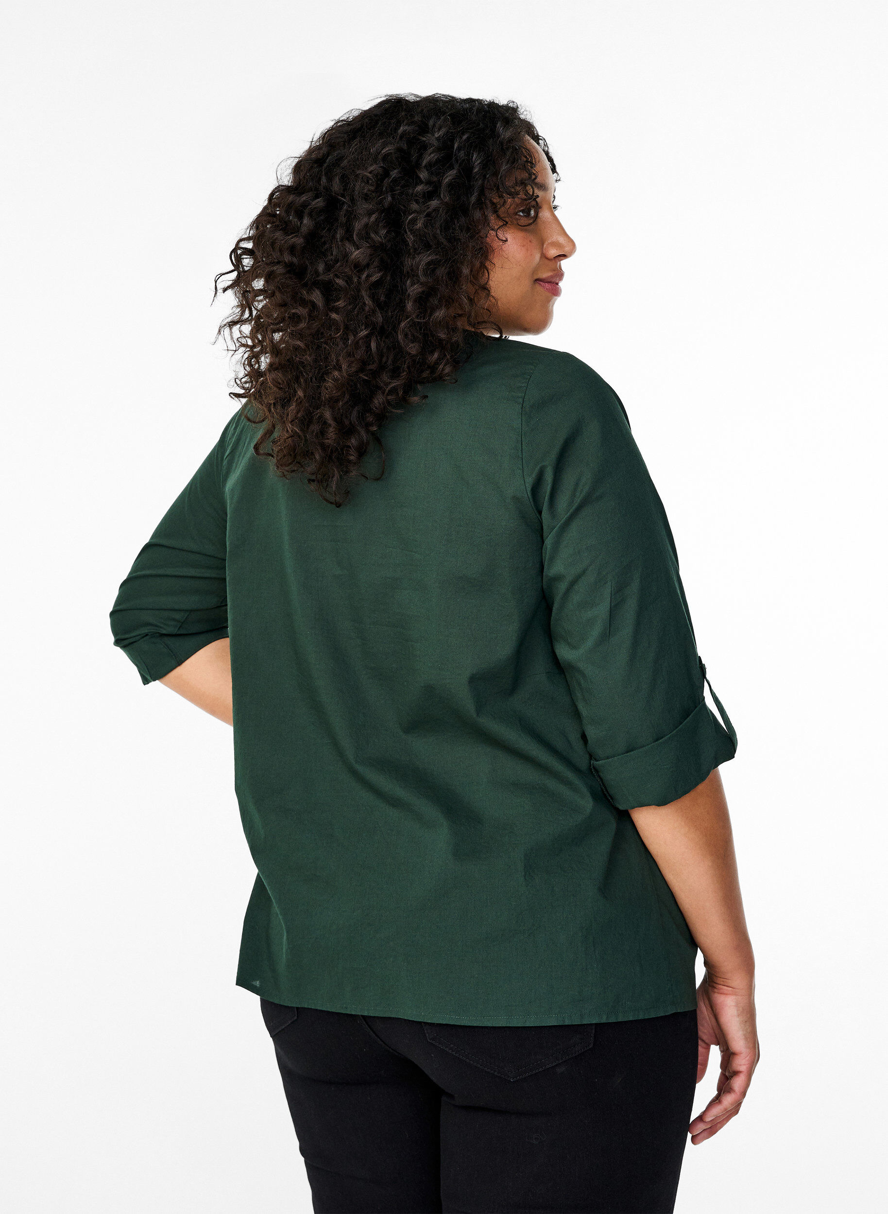 Zizzi FLASH - Shirt mit H&auml;keldetail, Scarab, Model image number 1