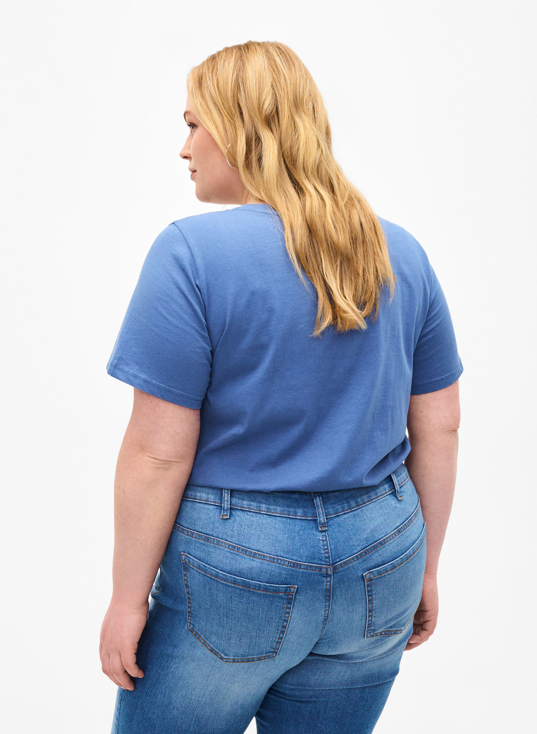 Zizzi T-Shirt mit Text-Motiv, Moonlight B. W.Navy, Model image number 1