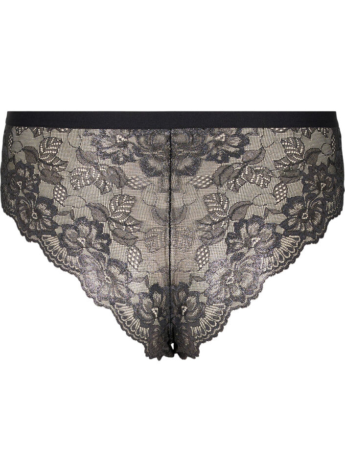 Panty mit Spitze, Black, Packshot image number 1
