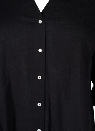 Hemdbluse mit Knopfverschluss aus Baumwoll-Leinen-Gemisch, Black, Packshot image number 2