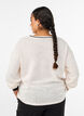 Sweatshirt aus strukturiertem Jersey mit Frontprint, Beige, Model image number 2