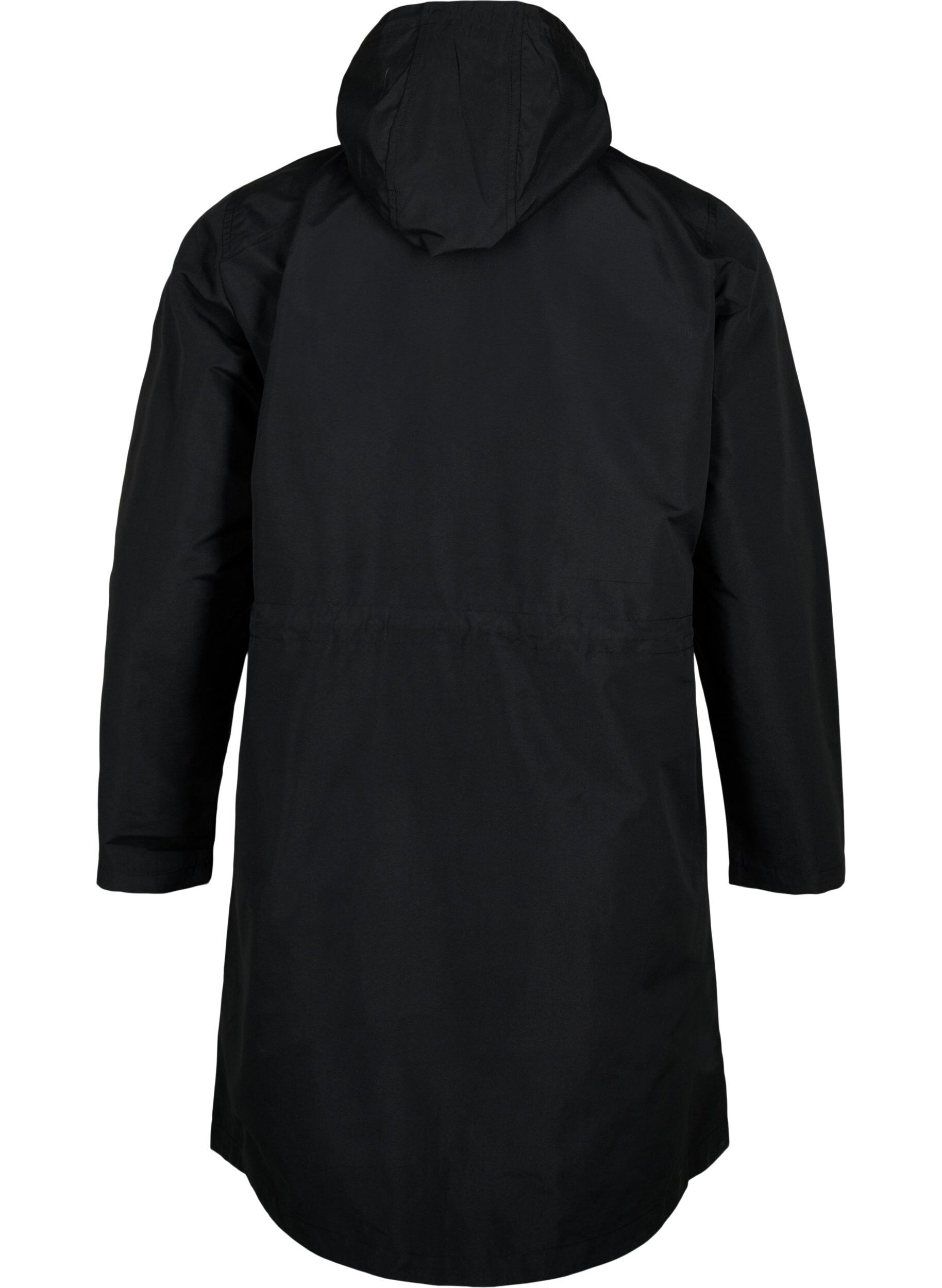 Zizzi FLASH - Wasserabweisender Parka mit Kapuze, Black, Packshot image number 1