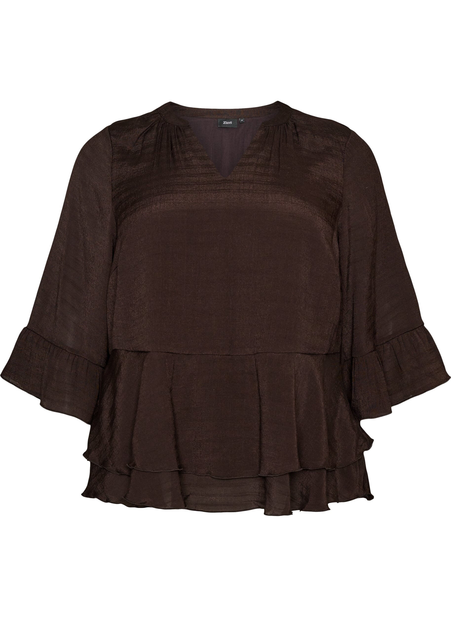 Bluse mit 3/4-&Auml;rmeln und R&uuml;schendetails