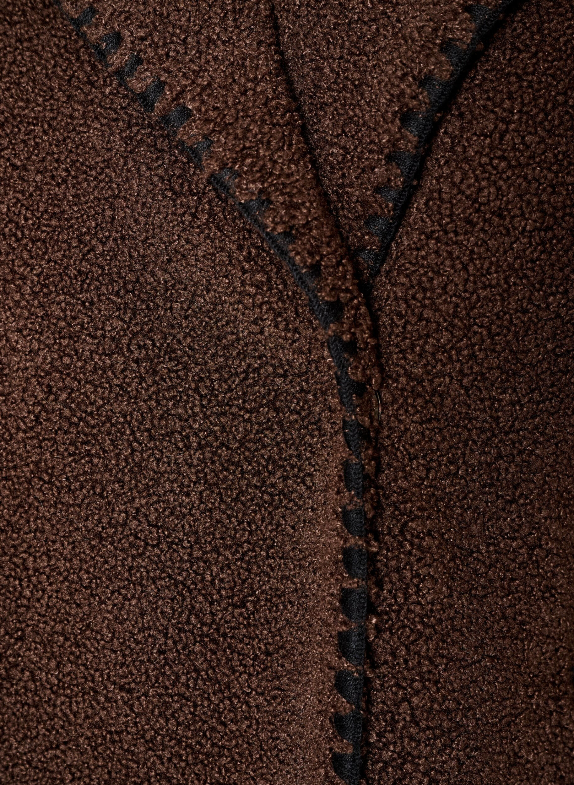 ZizziTeddyjacke mit Kontrastdetails, Braun, Packshot image number 3