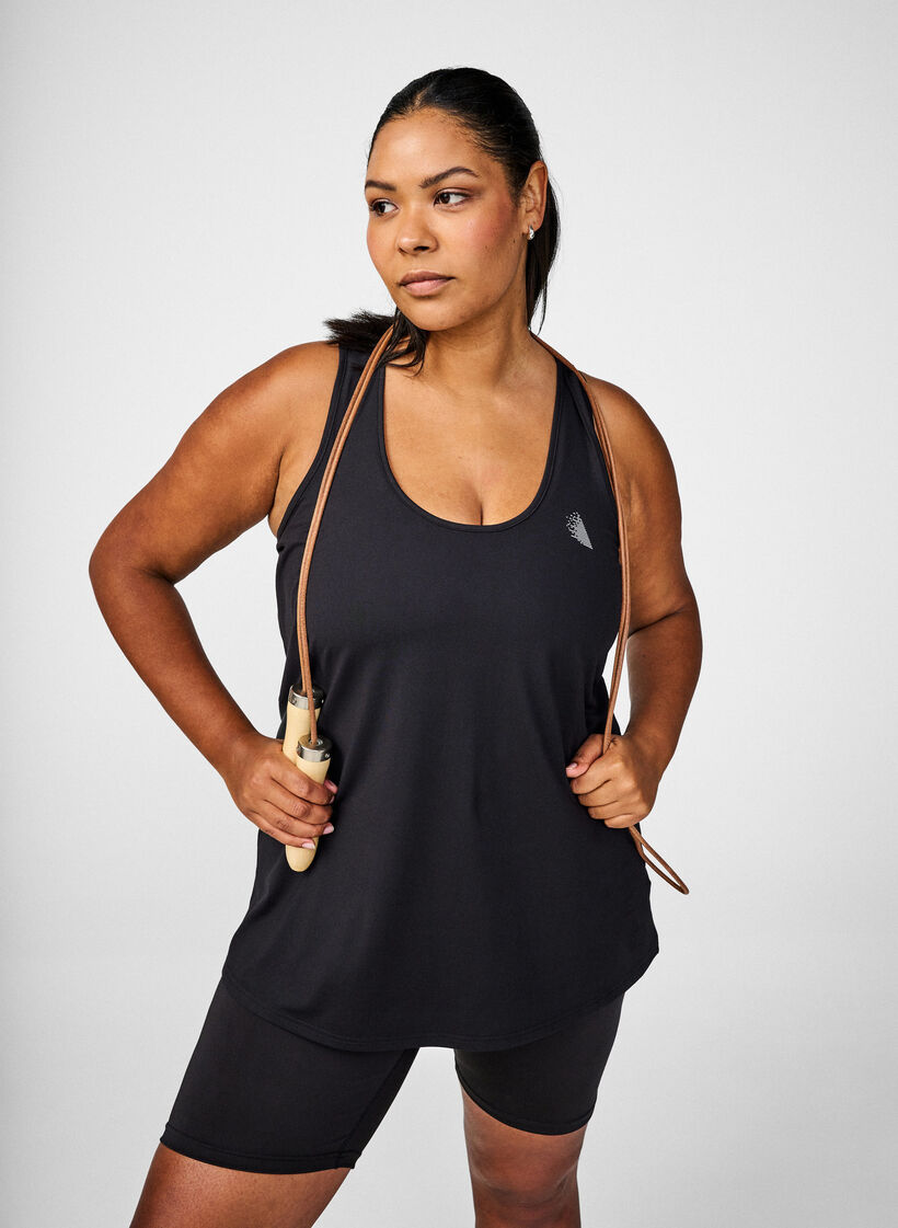 Trainingstop mit Racerback, Schwarz, Image image number 0