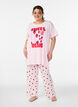 Pyjamahose aus weichem Jersey mit hoher Taille und Frucht-Print, Rot, Model image number 0