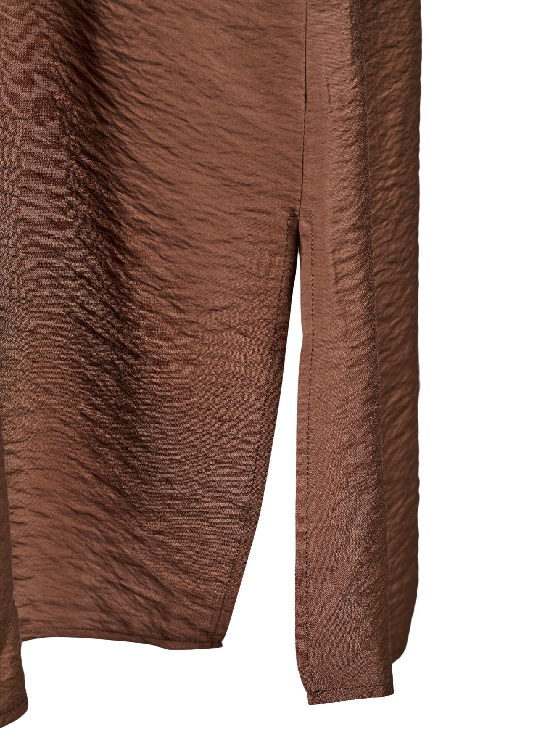 Zizzi Kleid aus Viskose mit V-Ausschnitt, Braun, Packshot image number 3