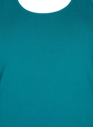 Solide Farbe Grundoberteil aus Baumwolle, Deep Lake, Packshot image number 2