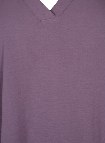Kurzärmelige Bluse mit A-Form, Vintage Violet, Packshot image number 2