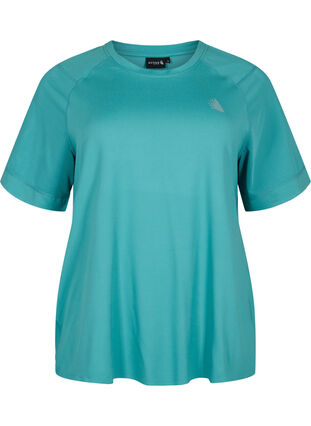 Kurzärmeliges Trainings-T-Shirt mit Rundhalsausschnitt, Green-Blue Slate, Packshot image number 0