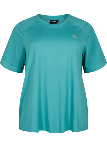 Kurzärmeliges Trainings-T-Shirt mit Rundhalsausschnitt, Green-Blue Slate, Packshot image number 0