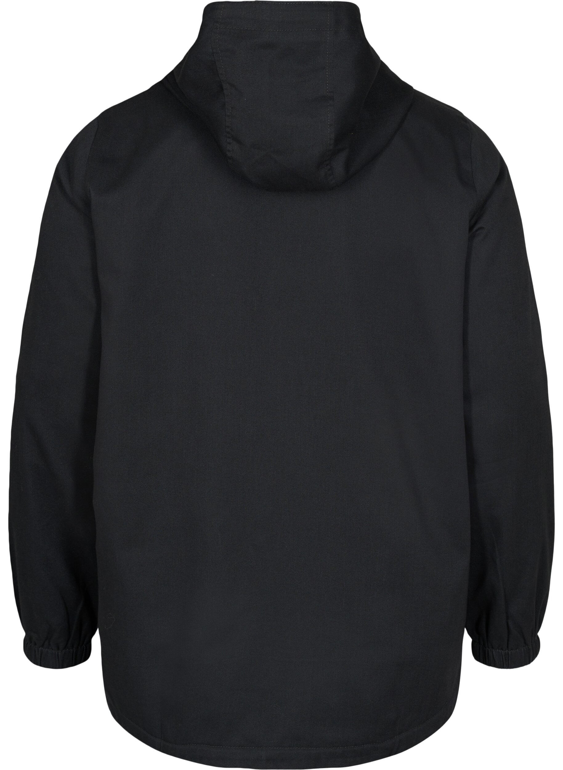 Zizzi Kurze Parkajacke mit Kapuze und Kordelzug, Black, Packshot image number 1