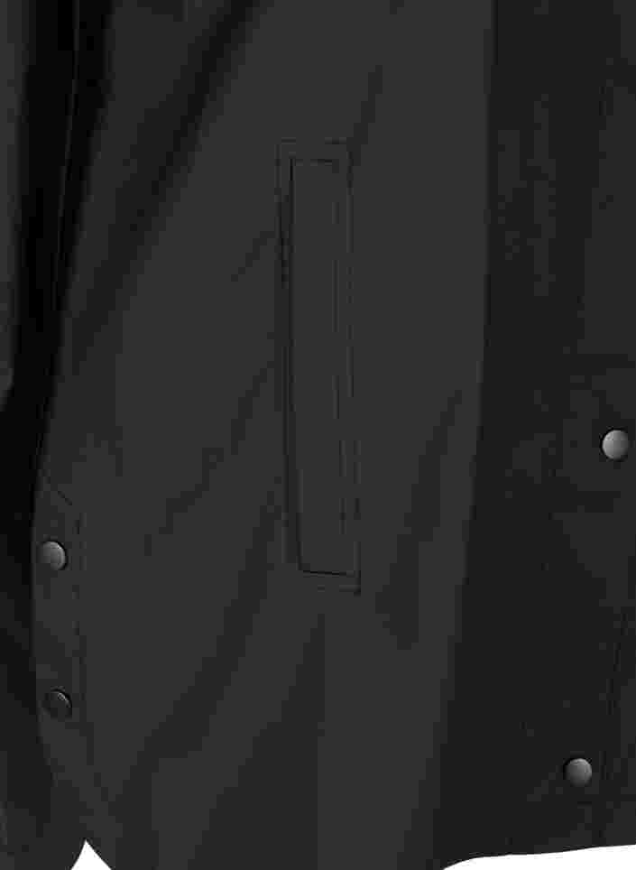 Regenjacke mit Kapuze und Taschen, Black, Packshot image number 3