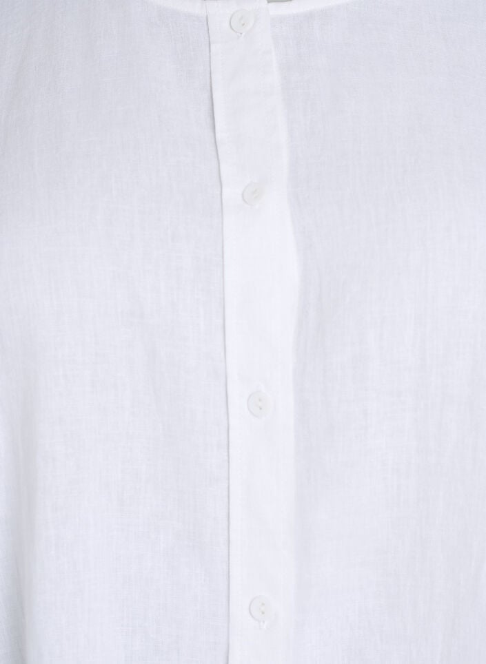 Hemdbluse aus Leinen und Viskose mit 3/4-&Auml;rmeln, Wei&szlig;, Packshot image number 2