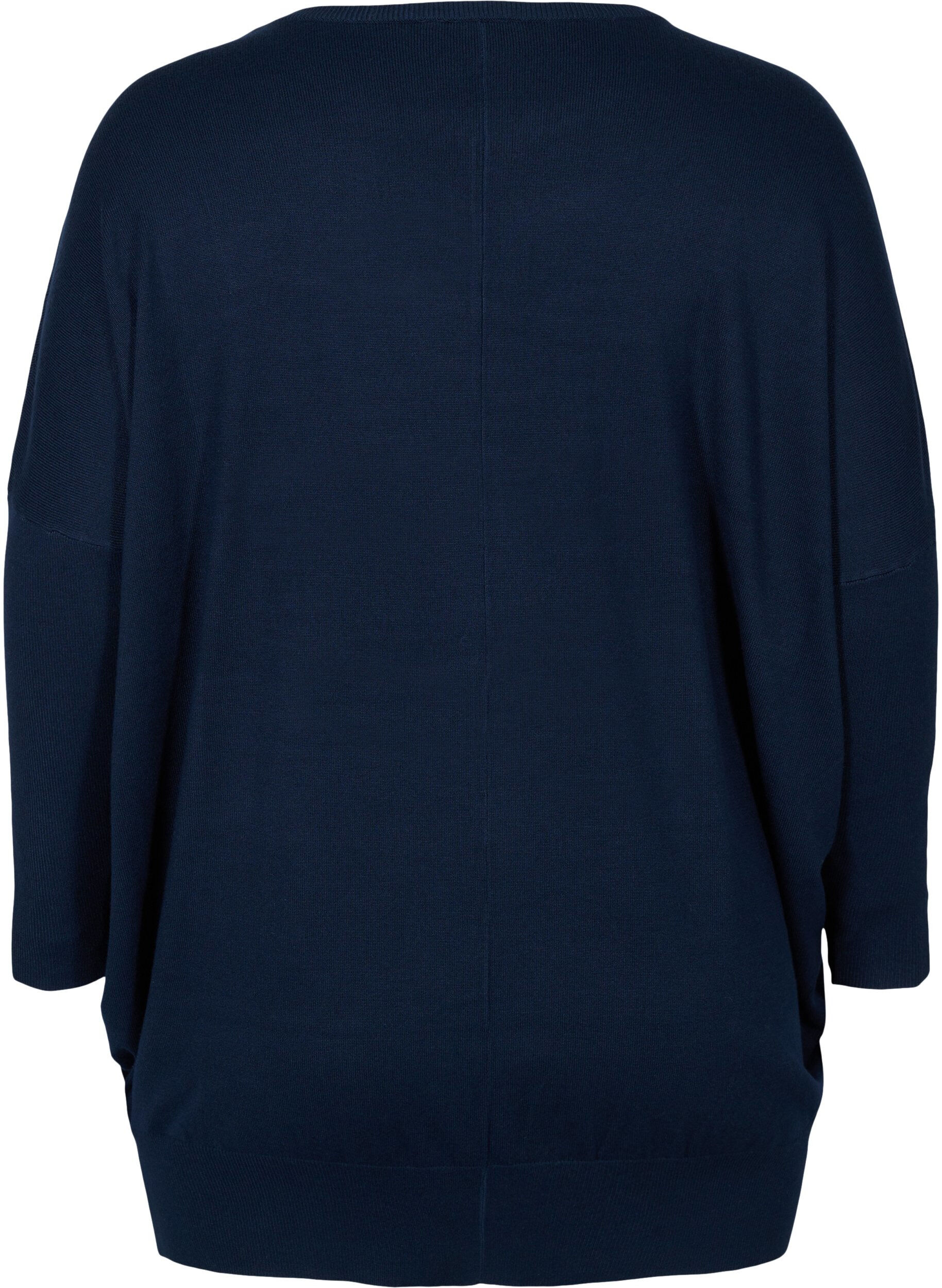 Zizzi Strickbluse , Navy Blazer, Packshot image number 1