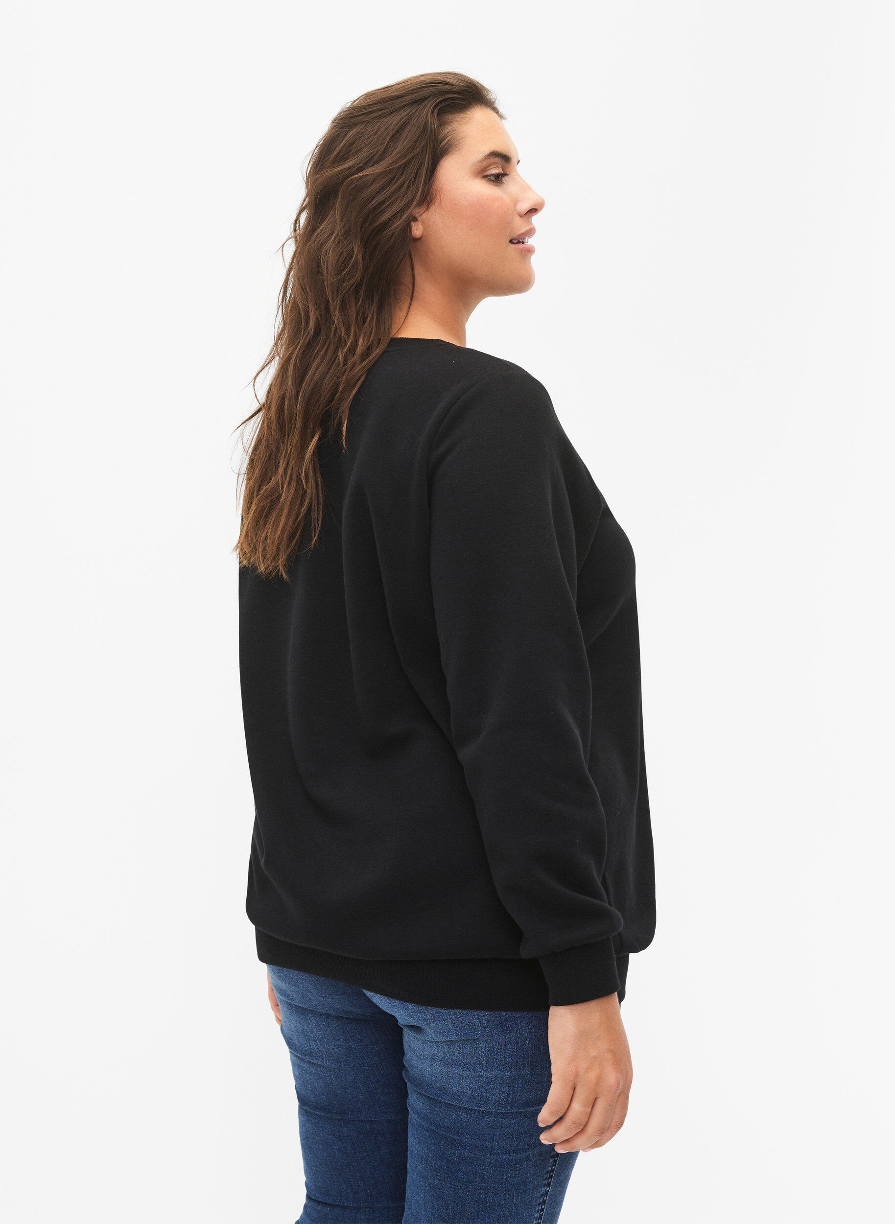 Zizzi Weihnachts-Sweatshirt, Black LOADING, Model image number 1