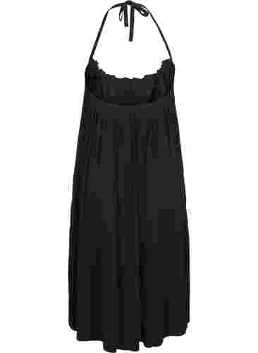 Langes Strandkleid aus Viskose, Black, Packshot image number 1