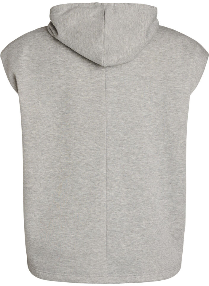 Sweatweste mit Kapuze und Schulterpolstern, Grau, Packshot image number 1