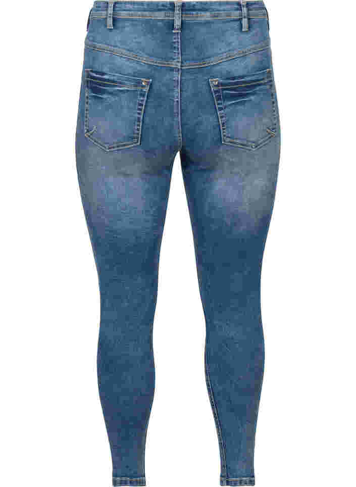 Cropped Amy Jeans mit Reißverschluss, Blue denim, Packshot image number 1