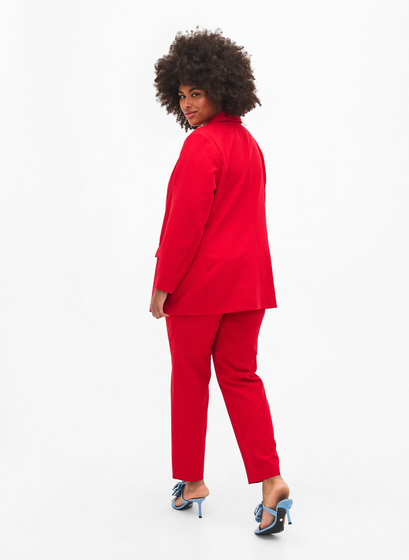 Anzugjacke mit goldenen Knöpfen und Taschen, Tango Red, Model image number 1