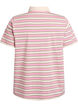 Poloshirt mit Streifen und kurzen Ärmeln, Pink, Packshot image number 1