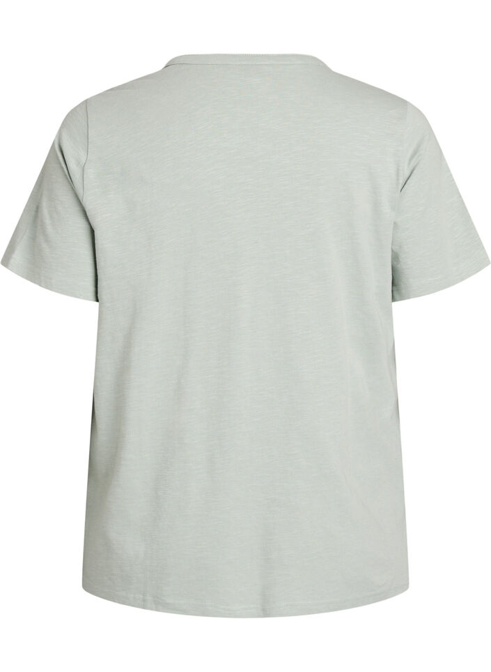 T-Shirt mit Knopfleiste, Gr&uuml;n, Packshot image number 1