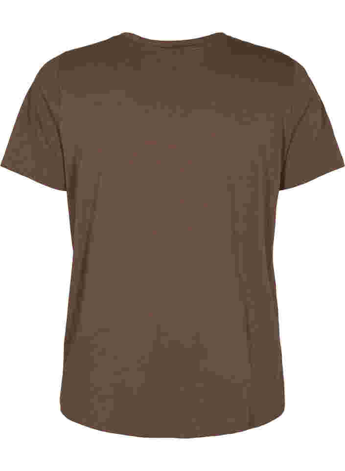 Kurzarm T-Shirt mit Print, Chestnut BG, Packshot image number 1