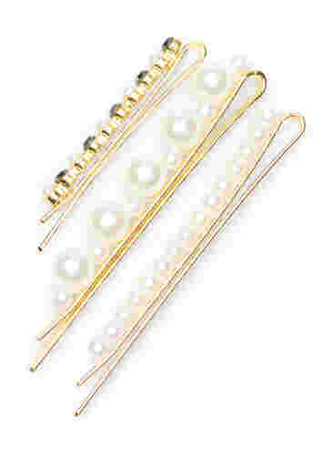 3er-Pack Haarnadeln mit Perlen, Pearl, Packshot image number 1
