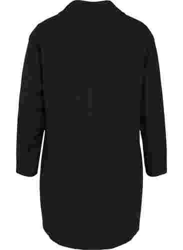 Langer Mantel mit Knopfverschluss, Black, Packshot image number 1