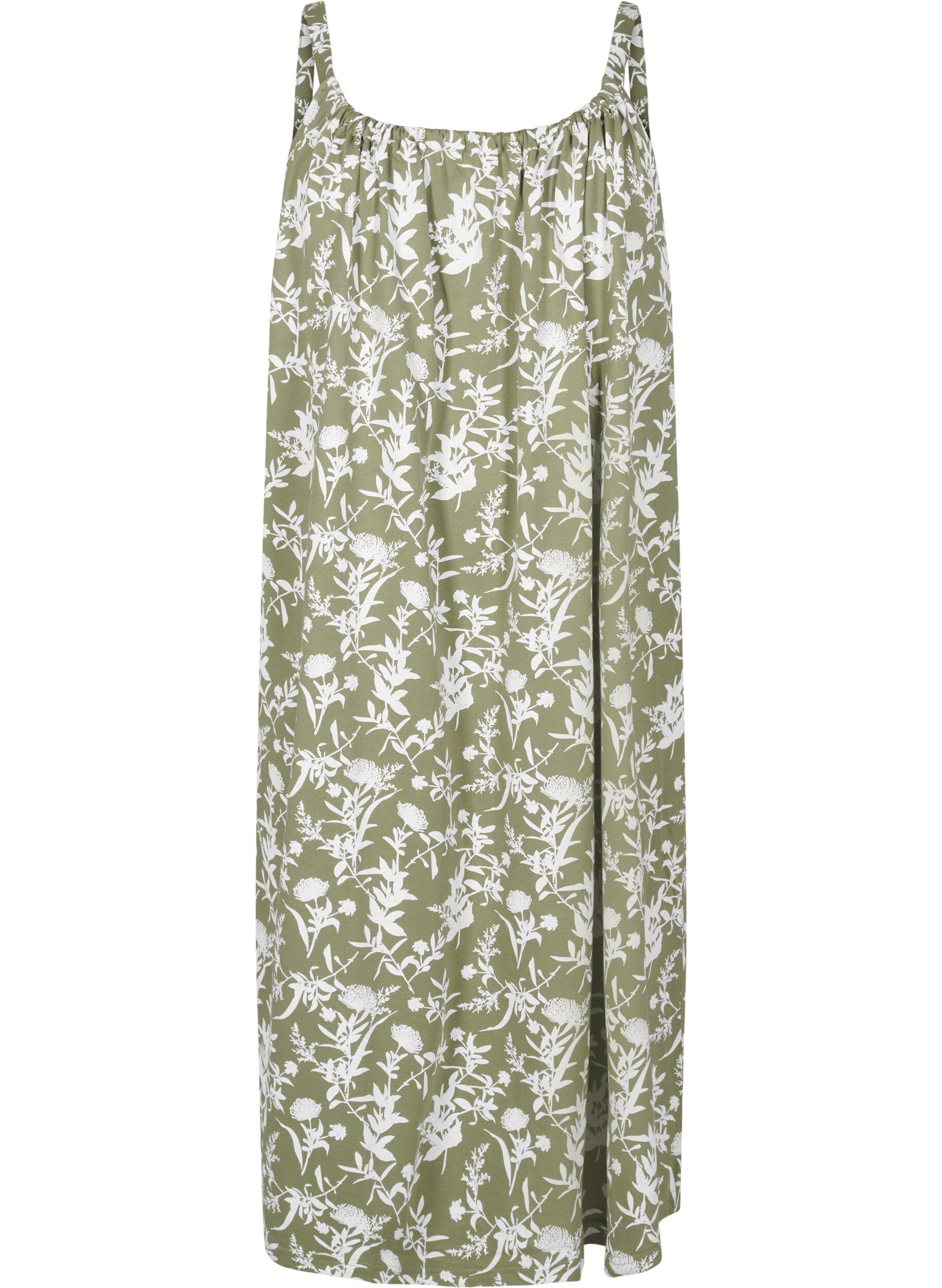 Zizzi Midi-Tr&auml;gerkleid aus Bio-Baumwolle, Gr&uuml;n, Packshot image number 0