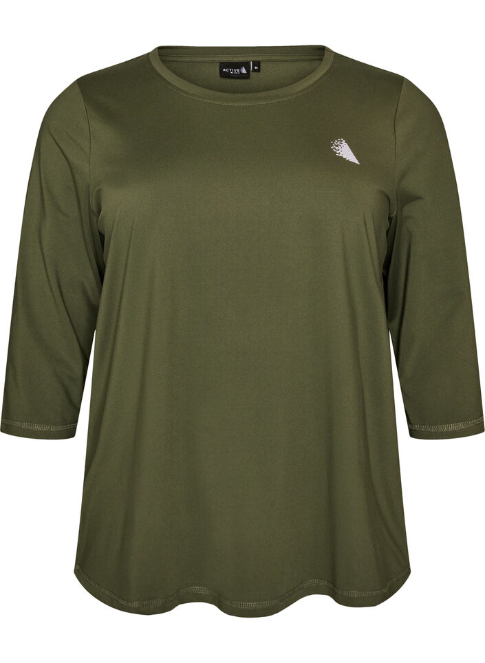 Trainingsshirt mit 3/4-&Auml;rmeln, Gr&uuml;n, Packshot image number 0