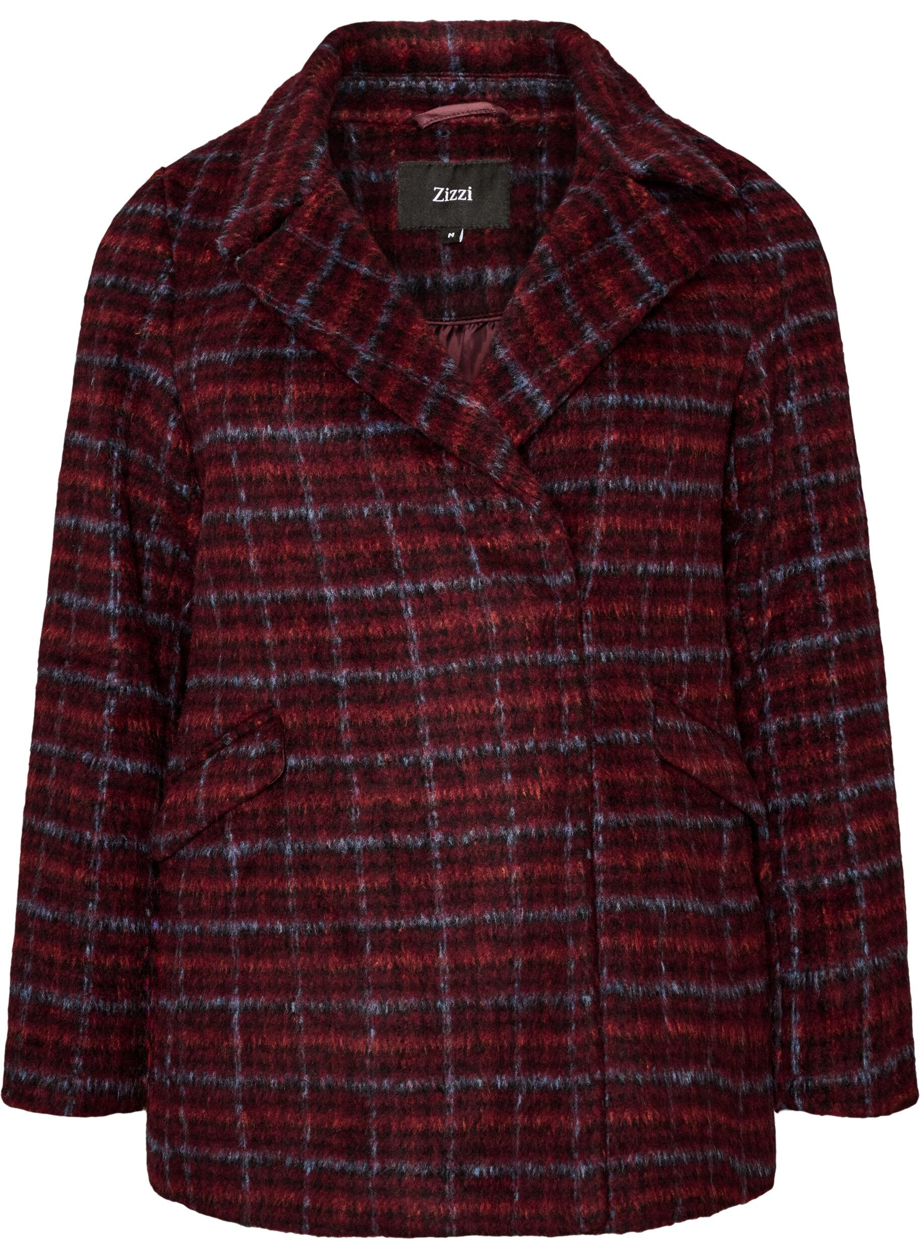 ZizziKarierte Jacke mit Taschen, Rot, Packshot image number 0