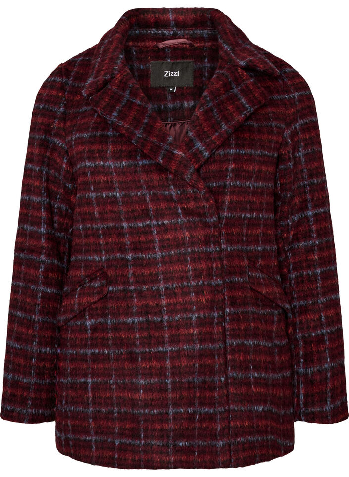 Karierte Jacke mit Taschen, Rot, Packshot image number 0