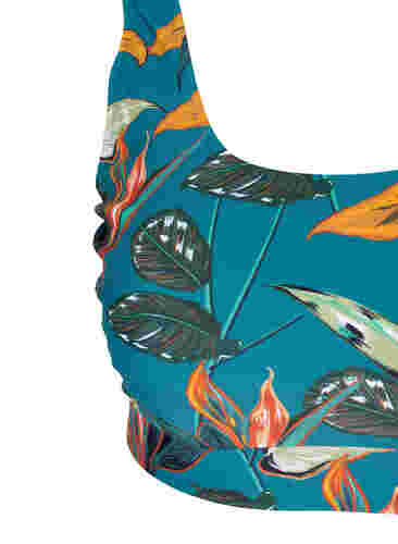Bikini-Top mit Rundhalsausschnitt, Leaf Print, Packshot image number 2