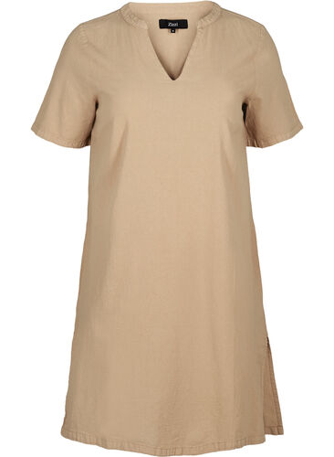 Baumwoll-Kleid mit V-Ausschnitt, Nomad, Packshot image number 0