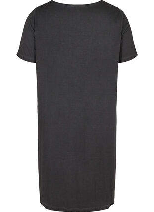 Kleid mit Spitzendetails und kurzen Ärmeln, Black Washed , Packshot image number 1