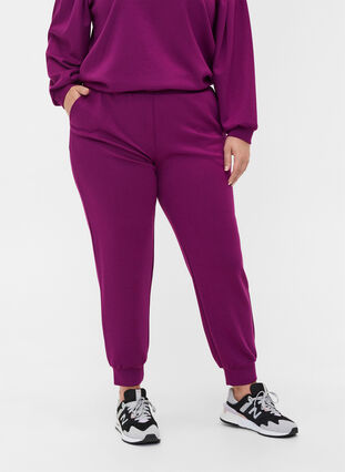 Sweatpants mit Taschen, Dark Purple, Model image number 2