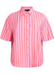 Gestreifte Bluse aus Viskose mit kurzen &Auml;rmeln, Pink, Packshot image number 0