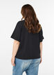Boxy Baumwoll-T-Shirt, Schwarz, Model image number 2
